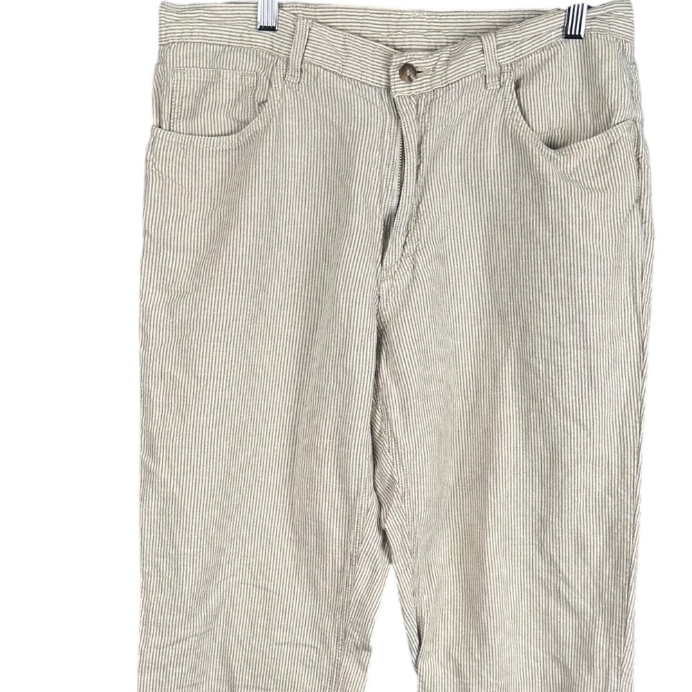 Bills Khakis Mens Hickory Stripe Pants 34x30 Cream Blue 5S32/LRS Made in USA